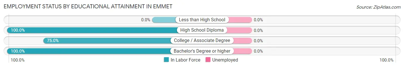 Employment Status by Educational Attainment in Emmet
