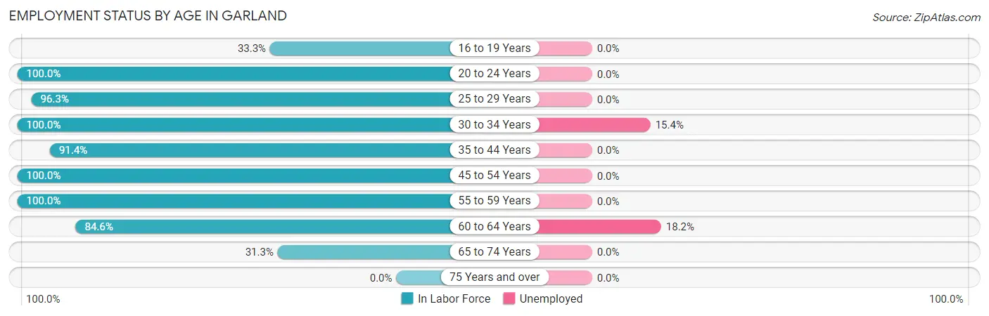 Employment Status by Age in Garland