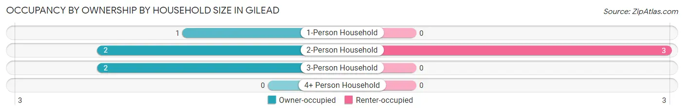Occupancy by Ownership by Household Size in Gilead