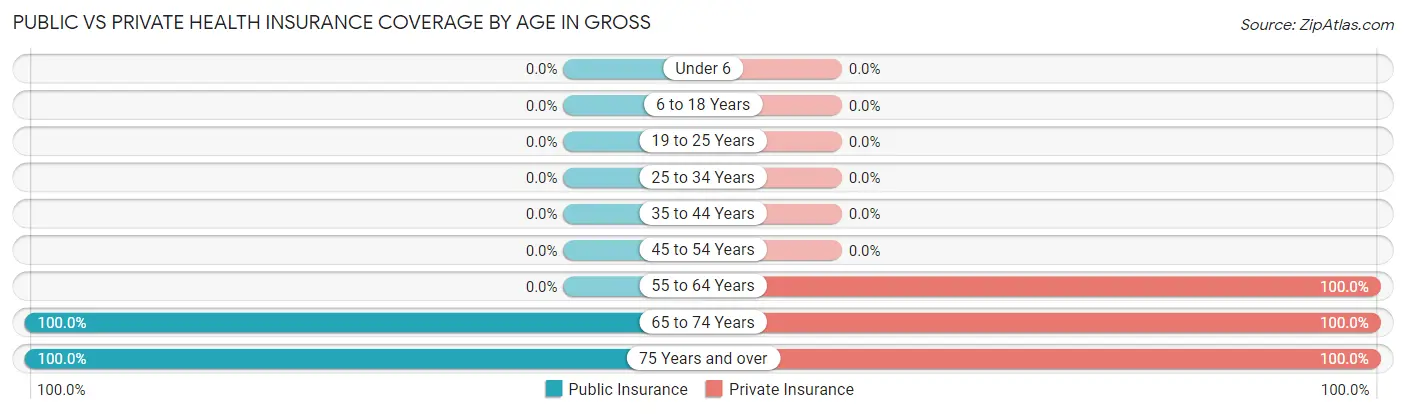 Public vs Private Health Insurance Coverage by Age in Gross