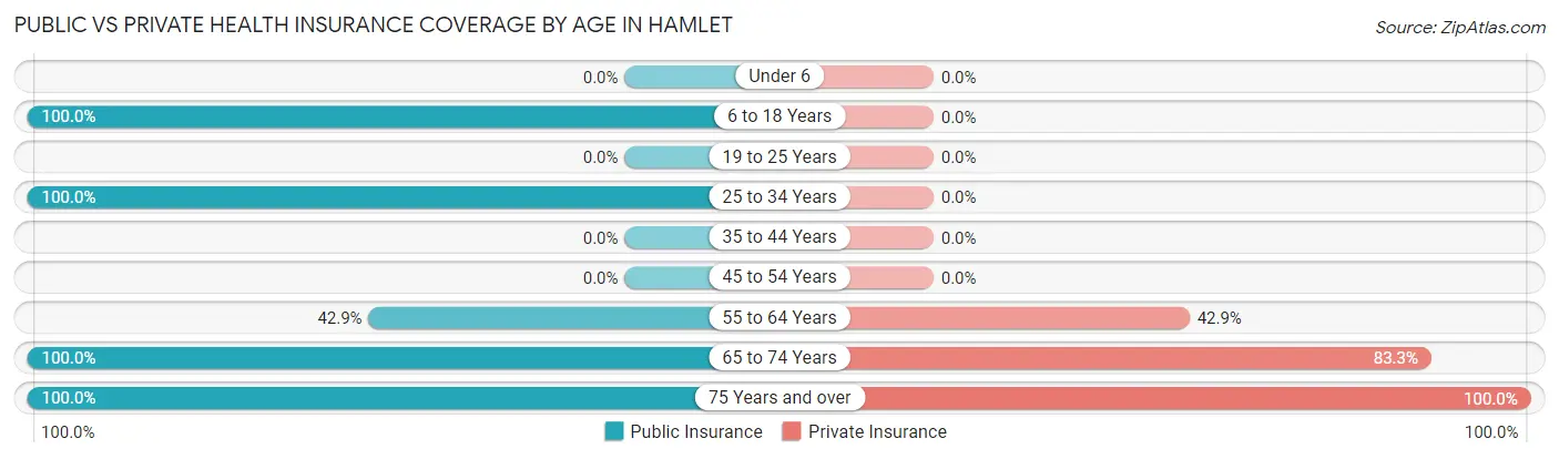 Public vs Private Health Insurance Coverage by Age in Hamlet