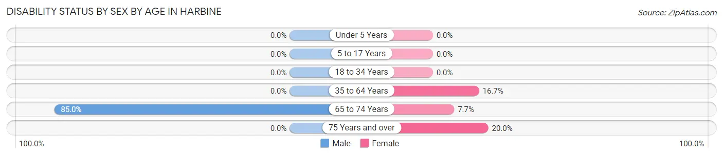 Disability Status by Sex by Age in Harbine