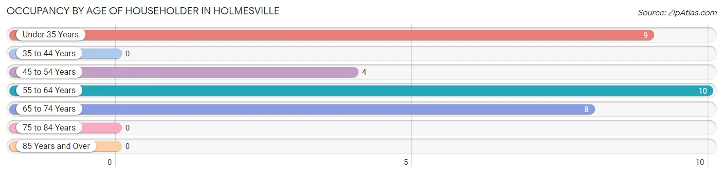 Occupancy by Age of Householder in Holmesville