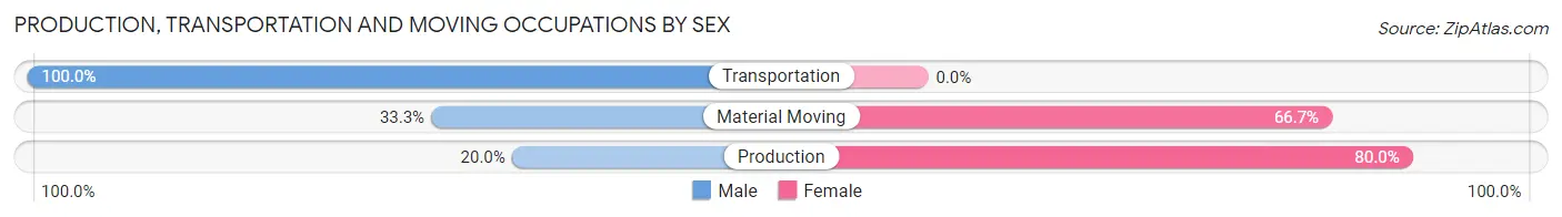 Production, Transportation and Moving Occupations by Sex in Hubbell