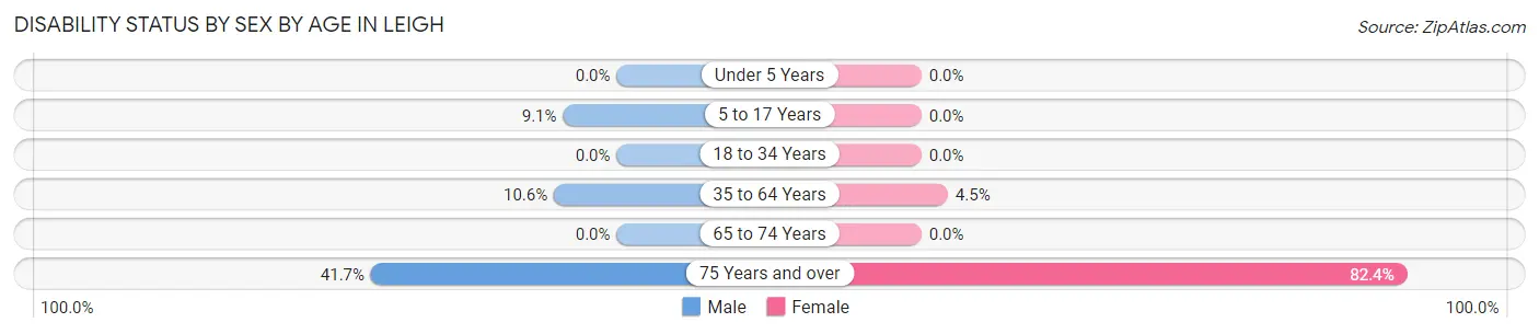 Disability Status by Sex by Age in Leigh