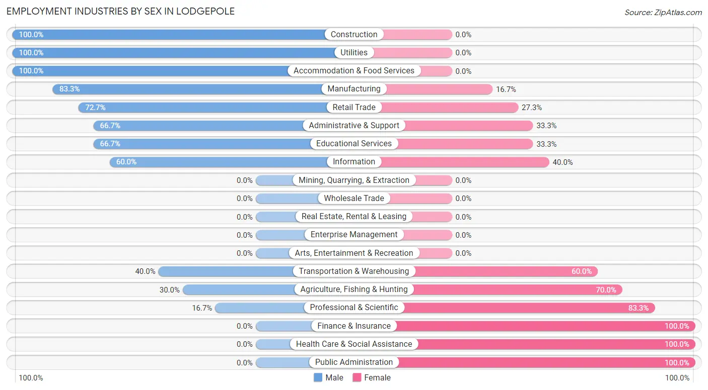 Employment Industries by Sex in Lodgepole