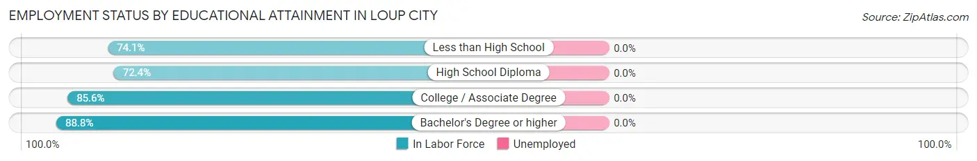 Employment Status by Educational Attainment in Loup City