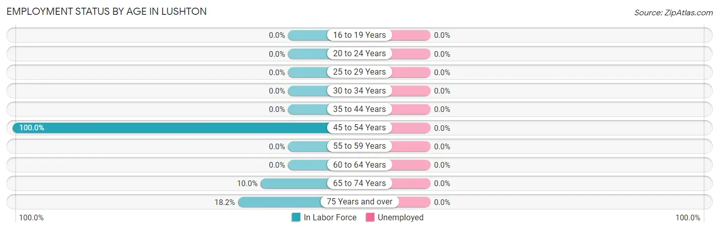 Employment Status by Age in Lushton