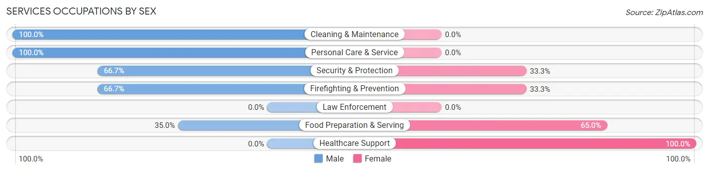 Services Occupations by Sex in Macy