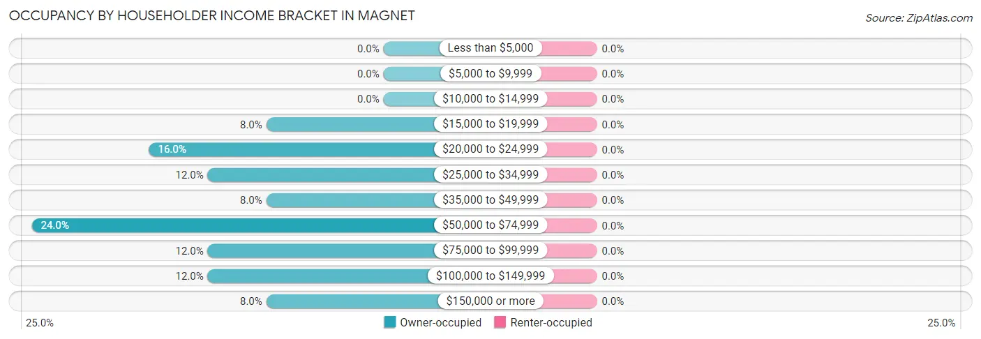 Occupancy by Householder Income Bracket in Magnet