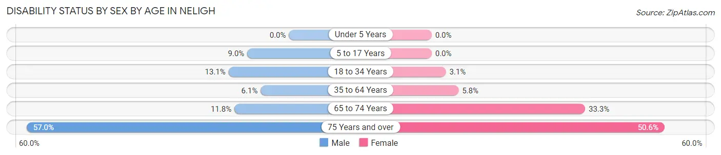 Disability Status by Sex by Age in Neligh