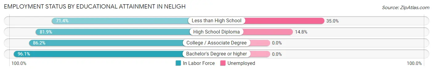 Employment Status by Educational Attainment in Neligh