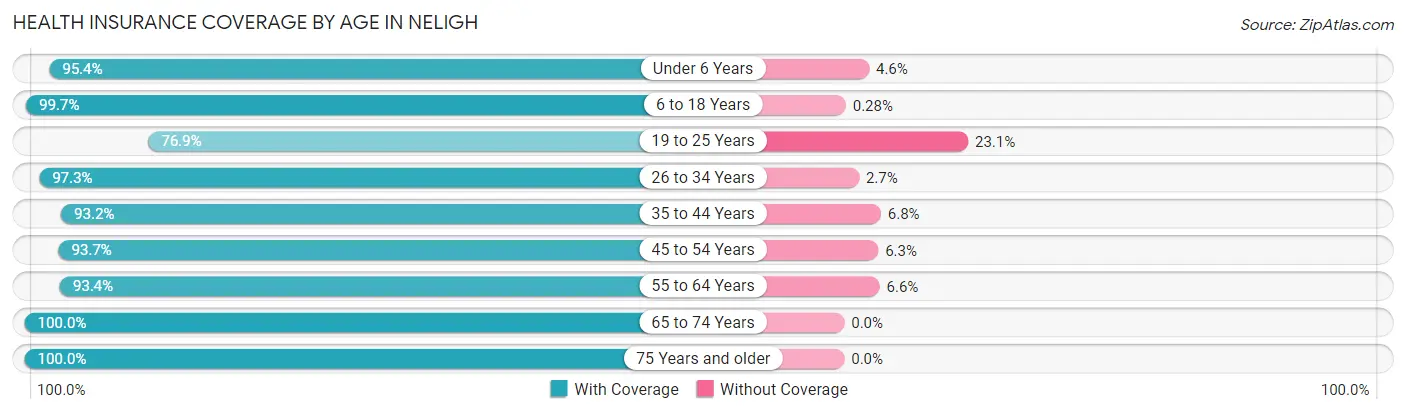 Health Insurance Coverage by Age in Neligh