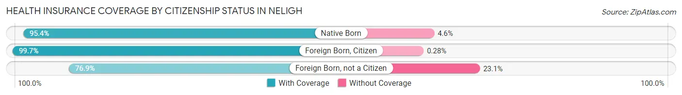 Health Insurance Coverage by Citizenship Status in Neligh