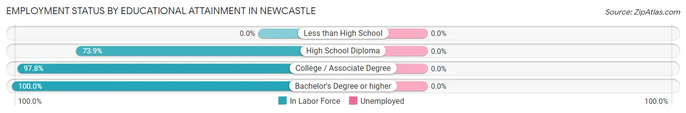 Employment Status by Educational Attainment in Newcastle