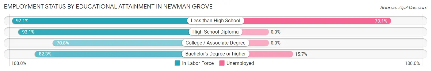 Employment Status by Educational Attainment in Newman Grove