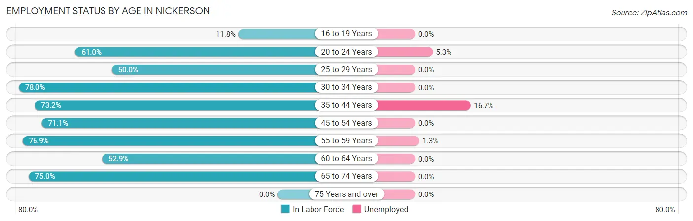 Employment Status by Age in Nickerson