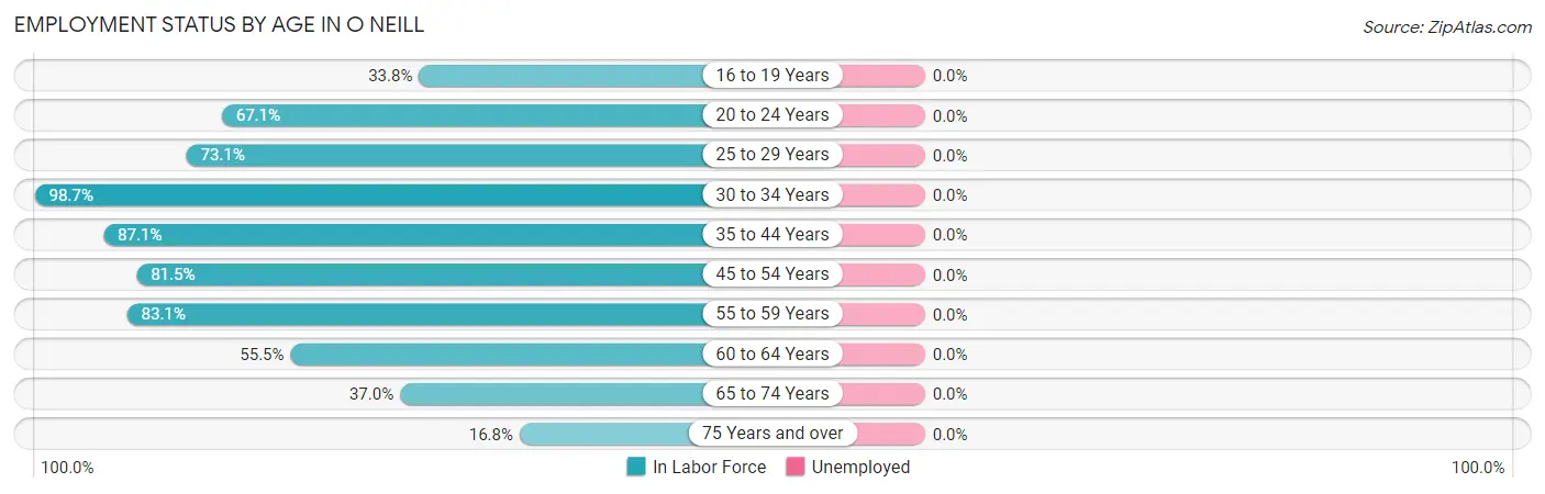 Employment Status by Age in O Neill