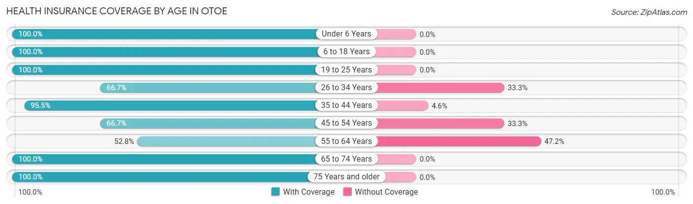 Health Insurance Coverage by Age in Otoe