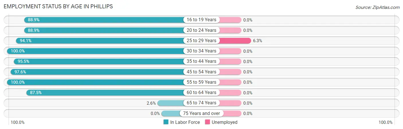 Employment Status by Age in Phillips