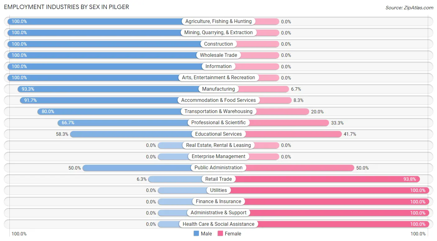 Employment Industries by Sex in Pilger