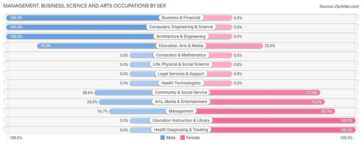 Management, Business, Science and Arts Occupations by Sex in Prague