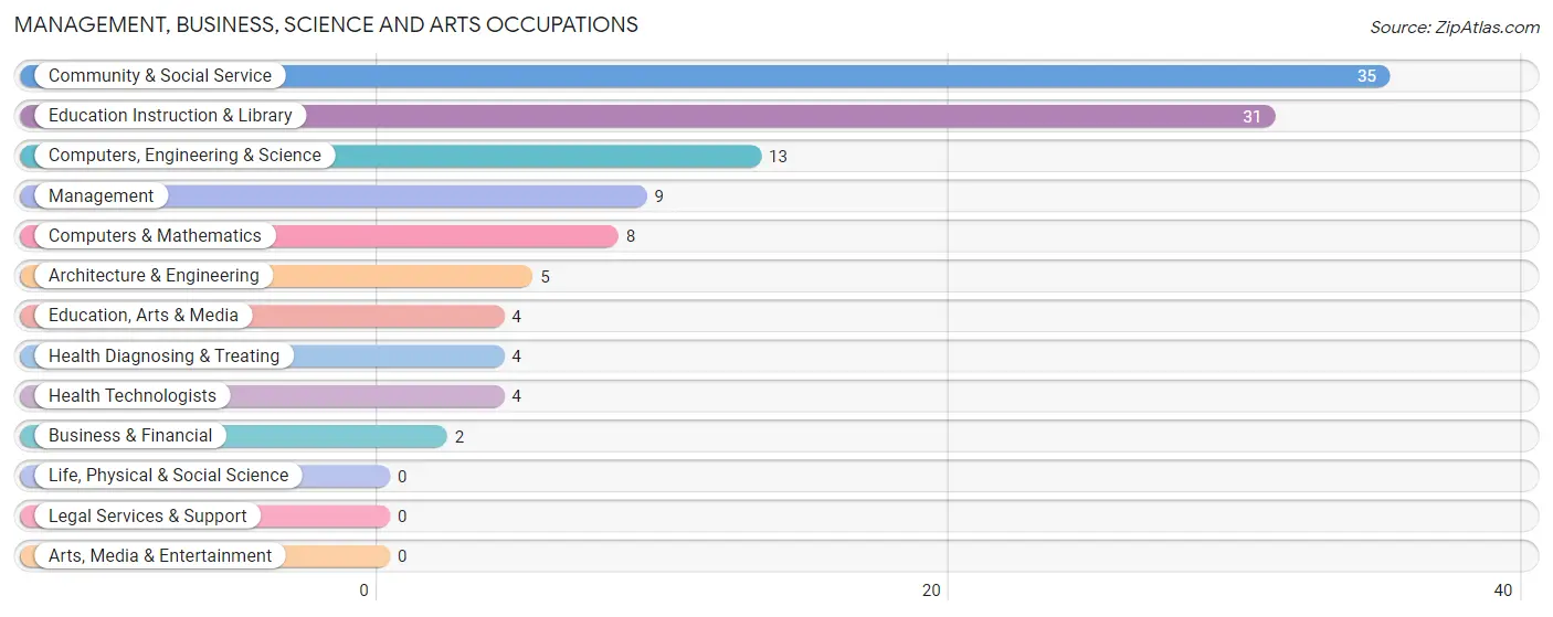 Management, Business, Science and Arts Occupations in Rising City