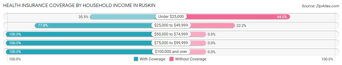 Health Insurance Coverage by Household Income in Ruskin