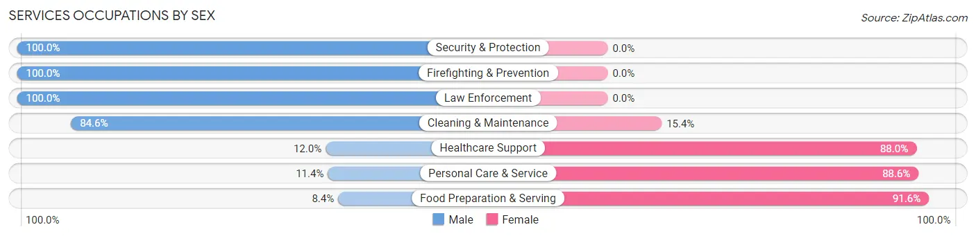 Services Occupations by Sex in Seward