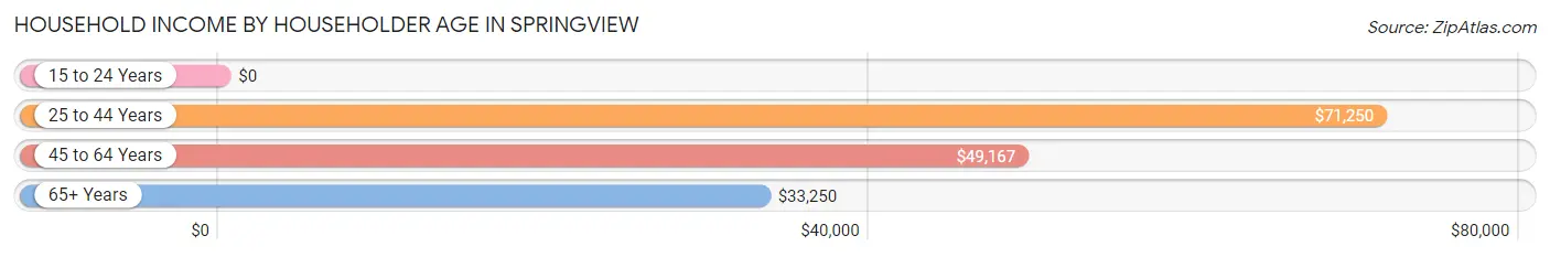 Household Income by Householder Age in Springview