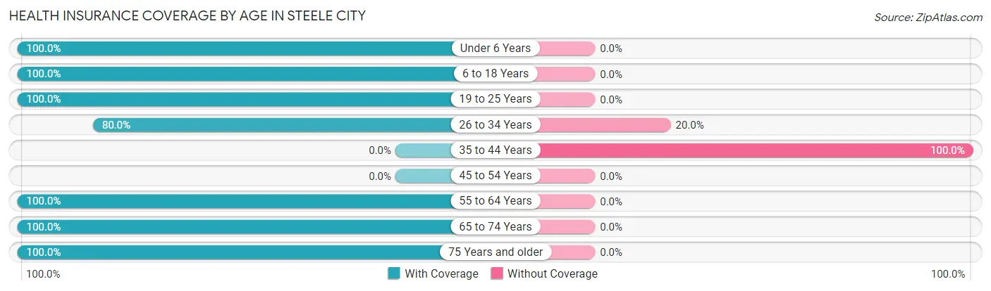 Health Insurance Coverage by Age in Steele City