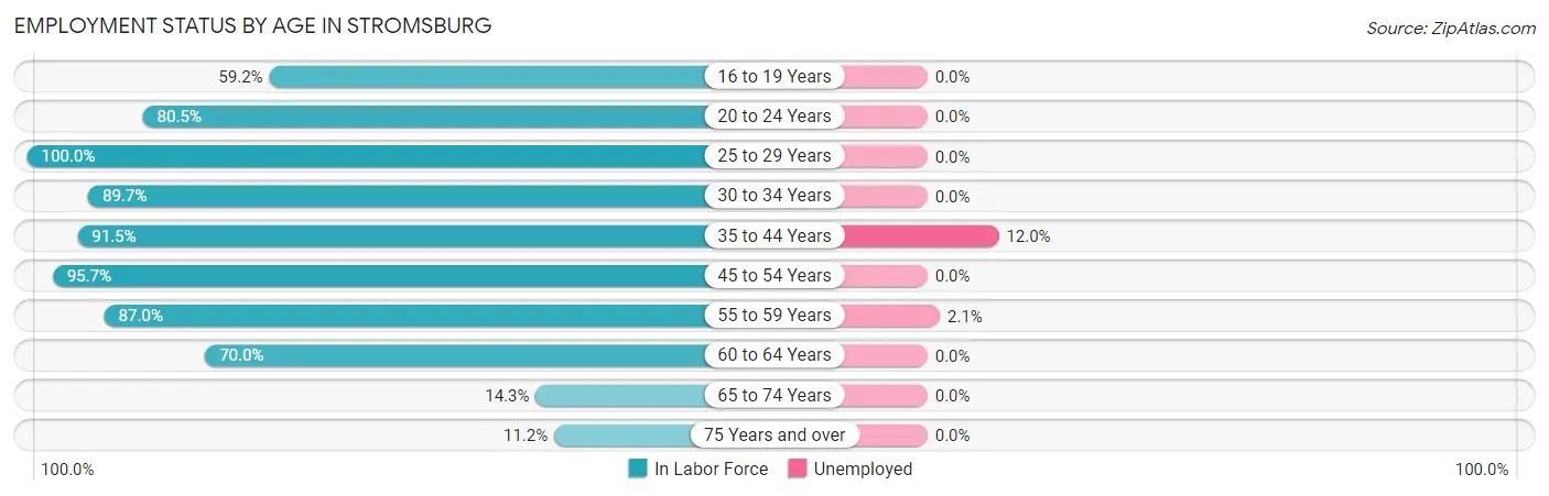 Employment Status by Age in Stromsburg