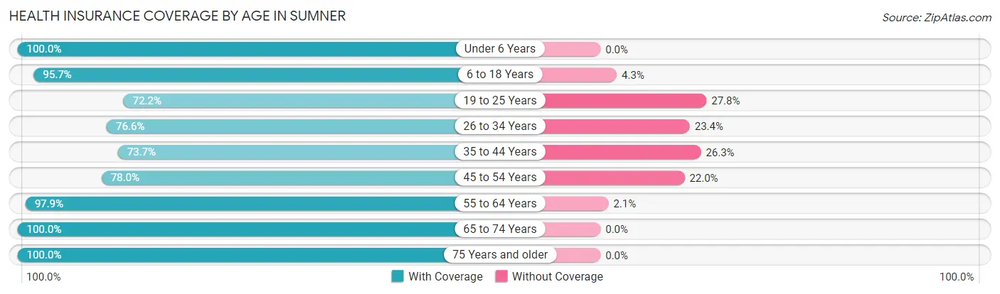 Health Insurance Coverage by Age in Sumner