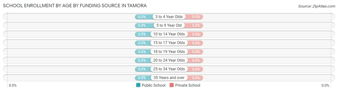 School Enrollment by Age by Funding Source in Tamora