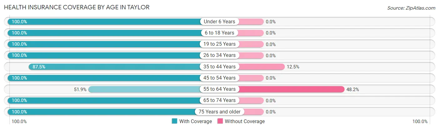 Health Insurance Coverage by Age in Taylor