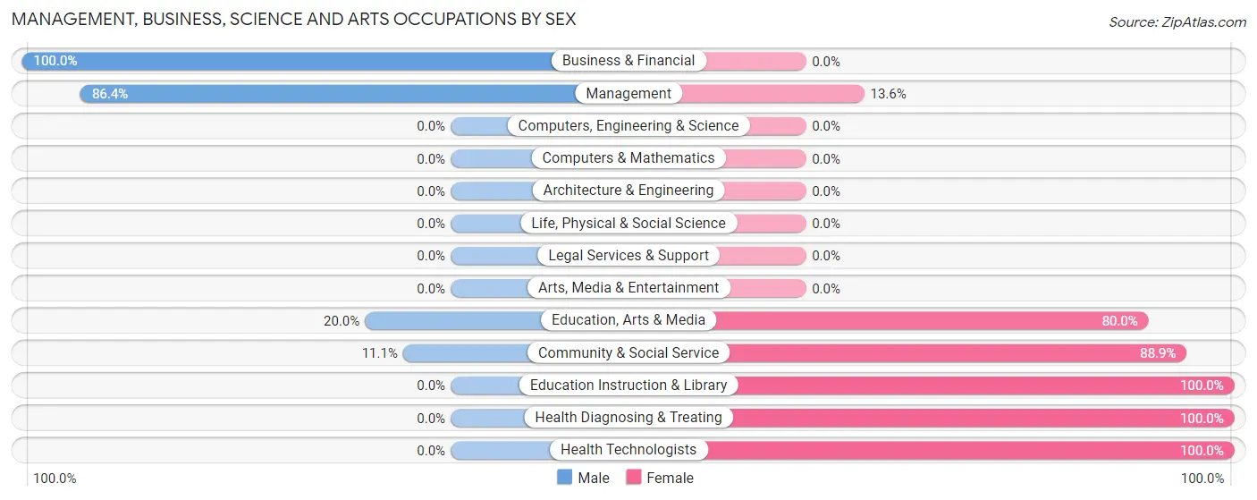 Management, Business, Science and Arts Occupations by Sex in Taylor