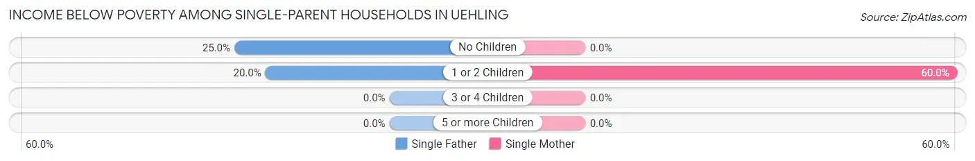 Income Below Poverty Among Single-Parent Households in Uehling