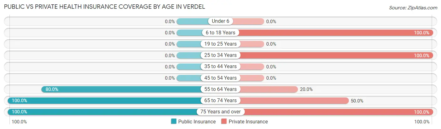 Public vs Private Health Insurance Coverage by Age in Verdel