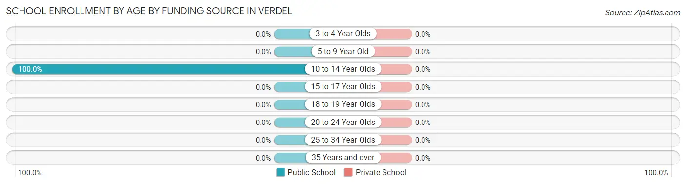 School Enrollment by Age by Funding Source in Verdel