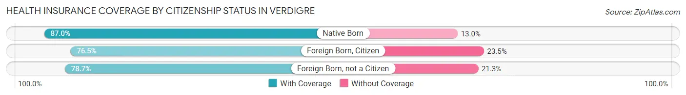 Health Insurance Coverage by Citizenship Status in Verdigre