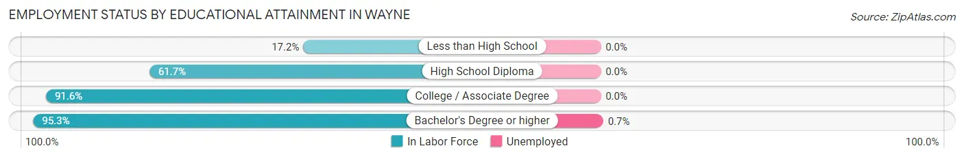 Employment Status by Educational Attainment in Wayne