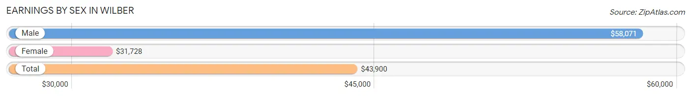 Earnings by Sex in Wilber