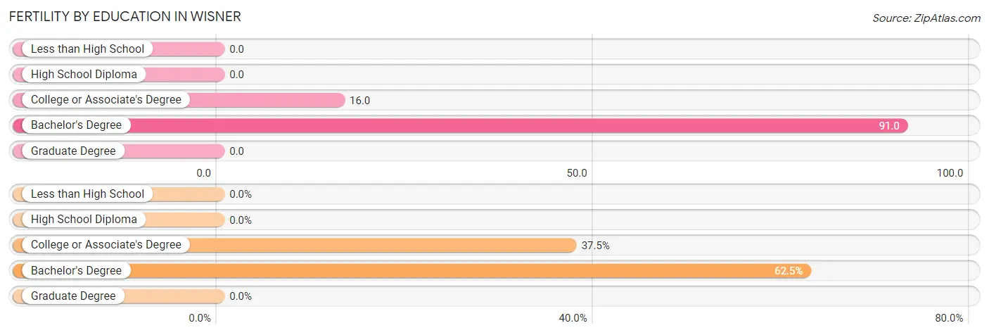 Female Fertility by Education Attainment in Wisner