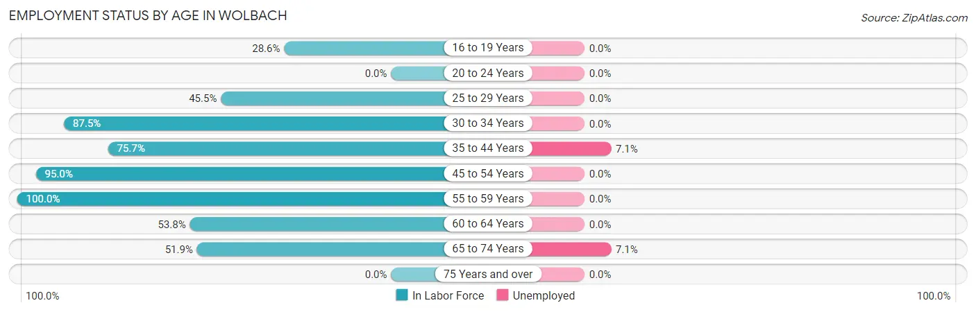 Employment Status by Age in Wolbach