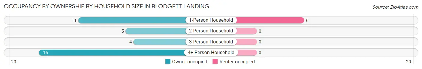 Occupancy by Ownership by Household Size in Blodgett Landing