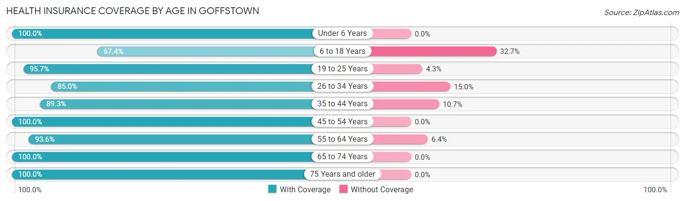 Health Insurance Coverage by Age in Goffstown