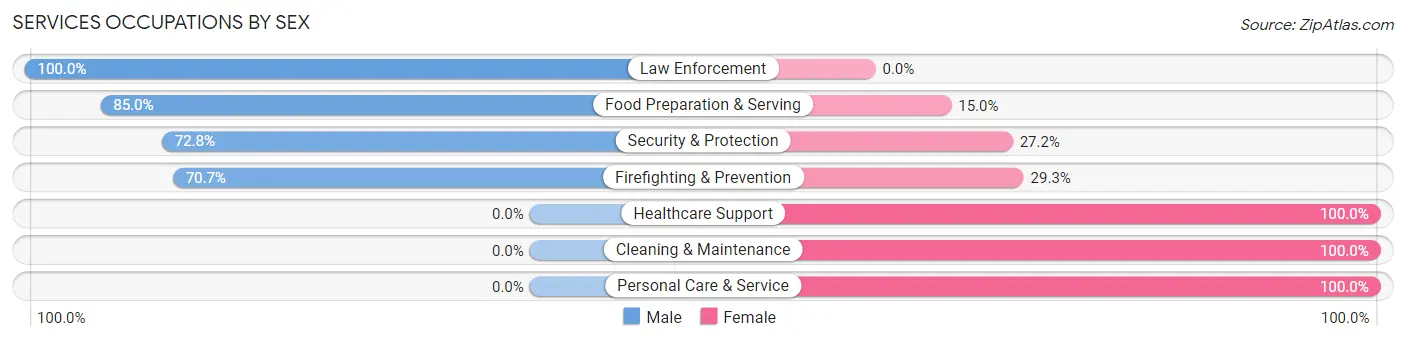 Services Occupations by Sex in Lancaster