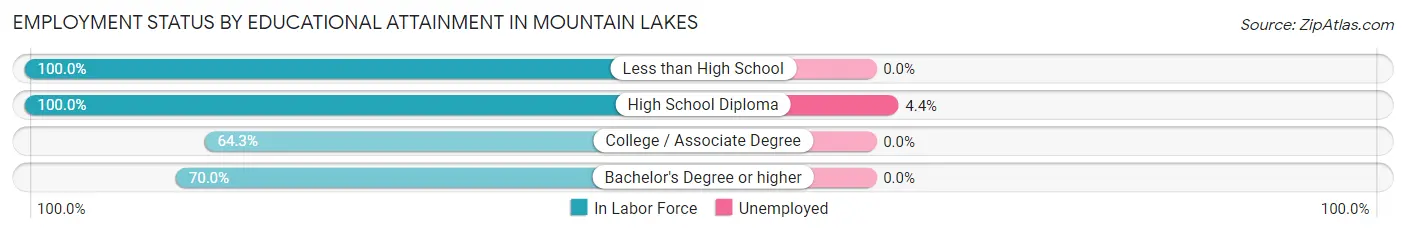 Employment Status by Educational Attainment in Mountain Lakes