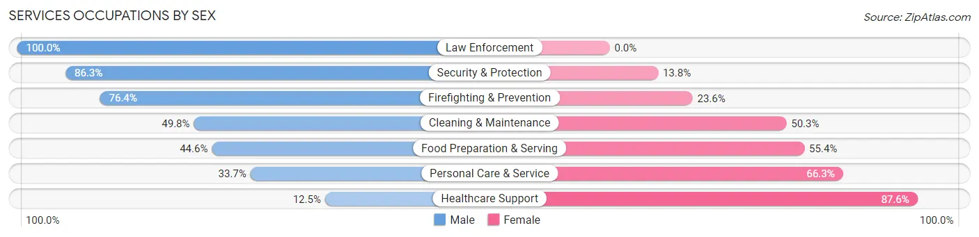 Services Occupations by Sex in Nashua