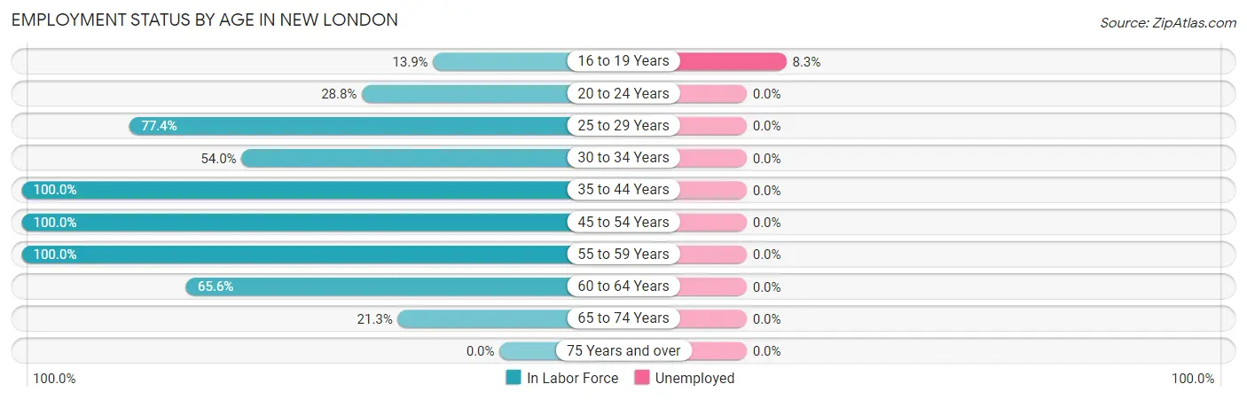 Employment Status by Age in New London